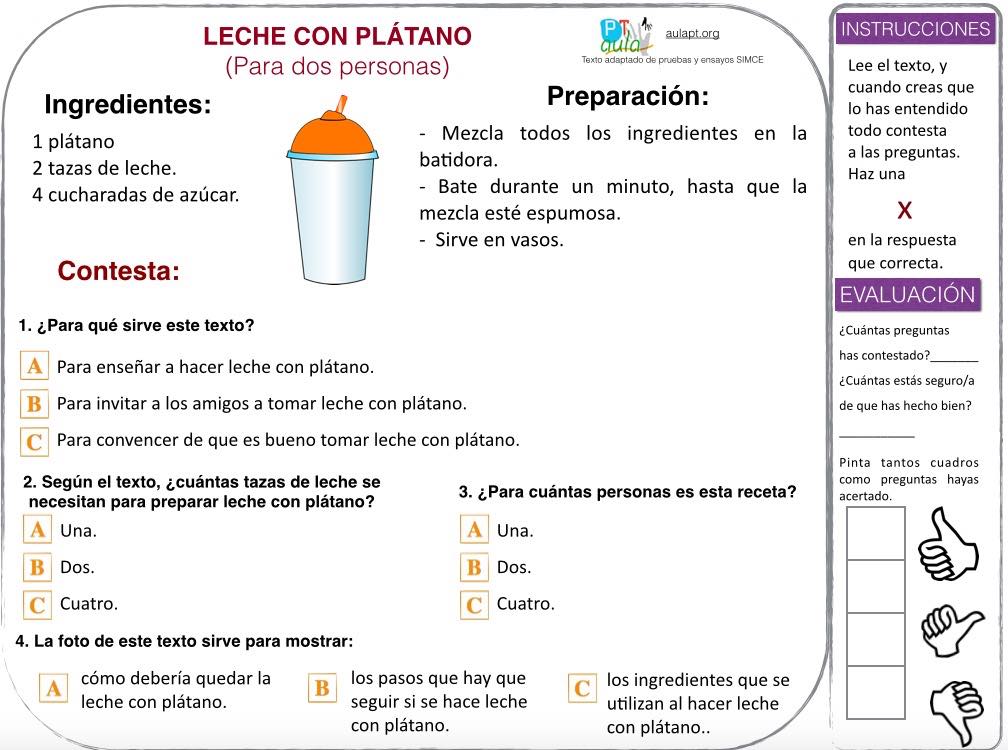 comprensión con autoevaluación