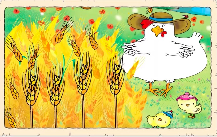 Resultado de imagen para dibujos de la gallina y el grano de trigo