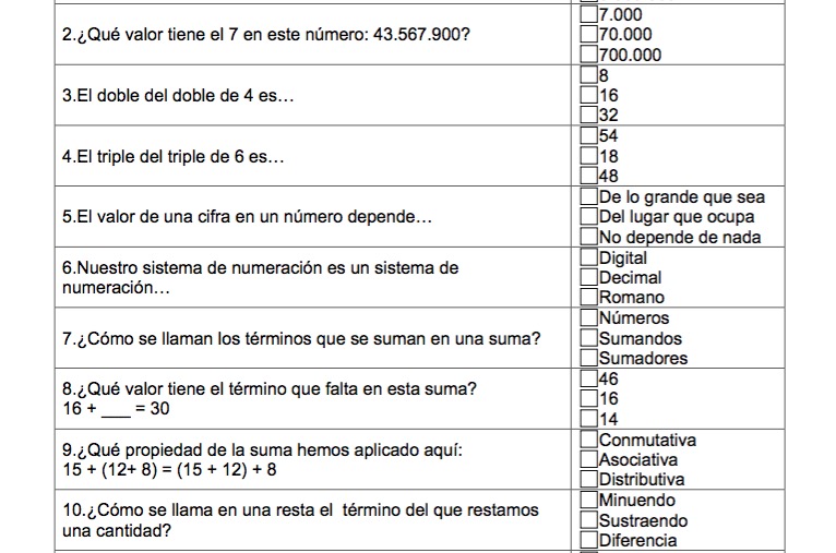 Resultado de imagen para preguntas de matematicas basica para un cuestionario