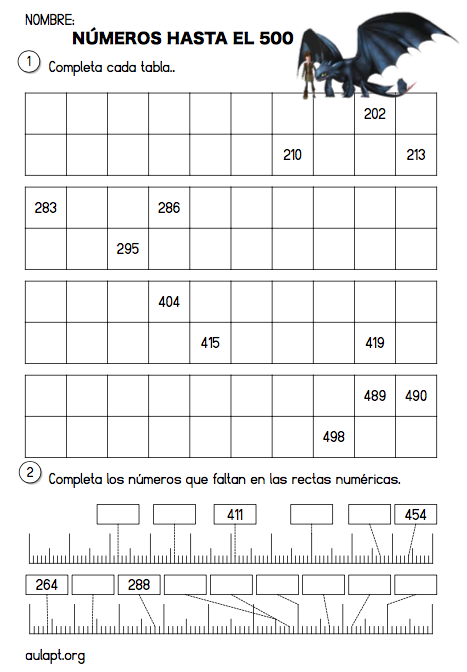 Actividades De Refuerzo De Matematicas Numeros Hasta El 600 Aula Pt