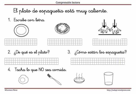 comprensión lectora de frases cortas 2