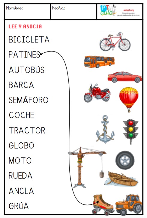 LEE PALABRAS Y ASOCIA CON IMAGEN - Aula PT