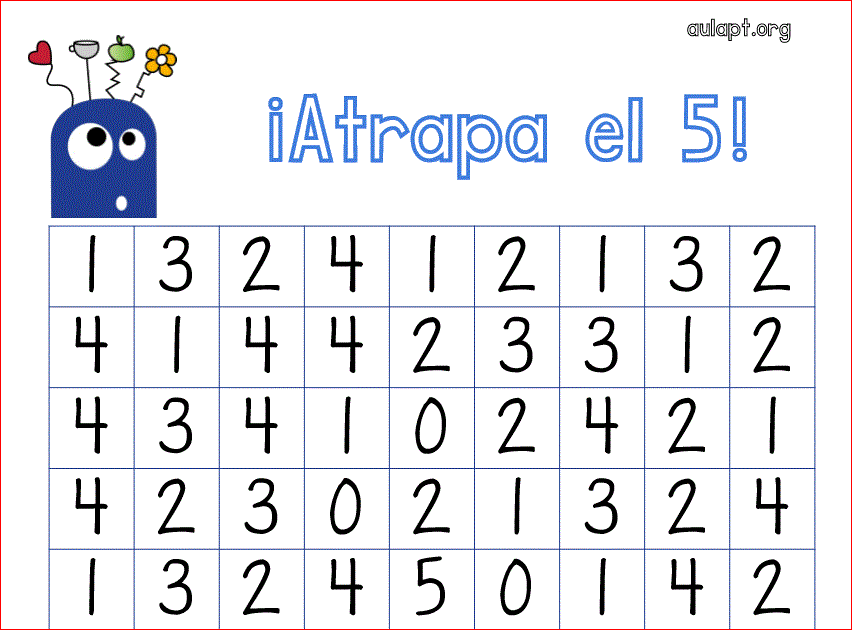 ¡Atrapa el 5! Juego para reforzar los amigos del cinco. - Aula PT