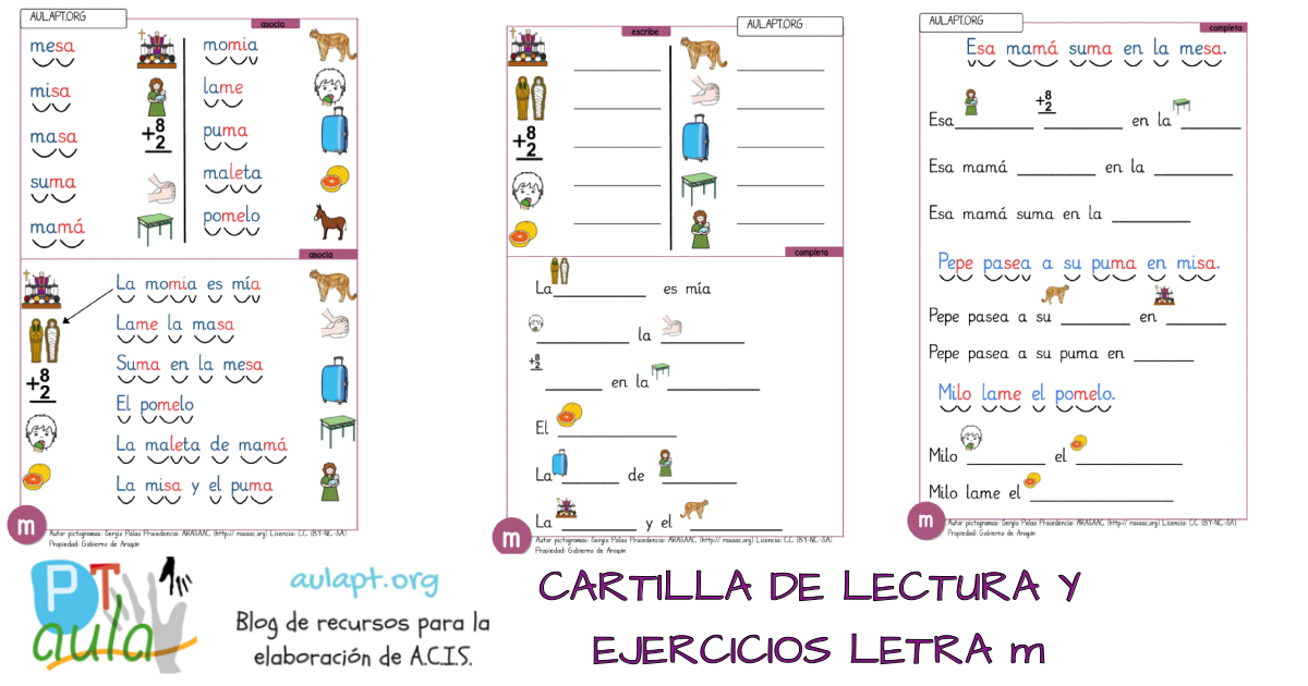 Cartilla De Lectura Imprenta Letra M Aula Pt