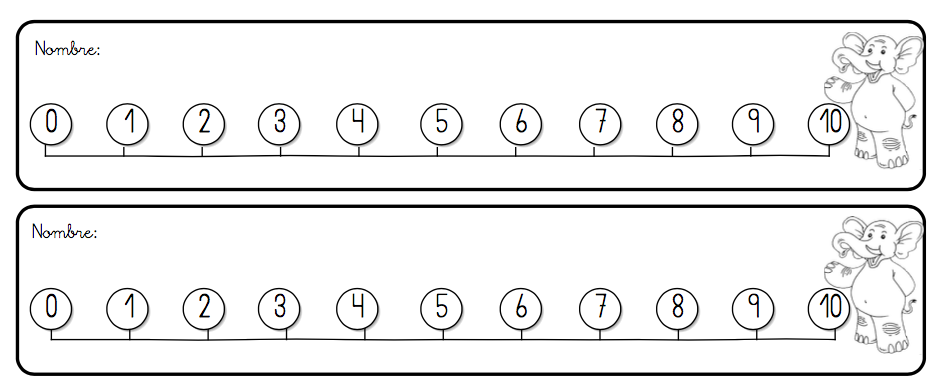 Rectas numéricas hasta el 10 para personalizar - Aula PT